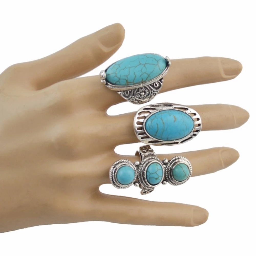 New! Turquoise Stone Ring - Picture 6 of 9